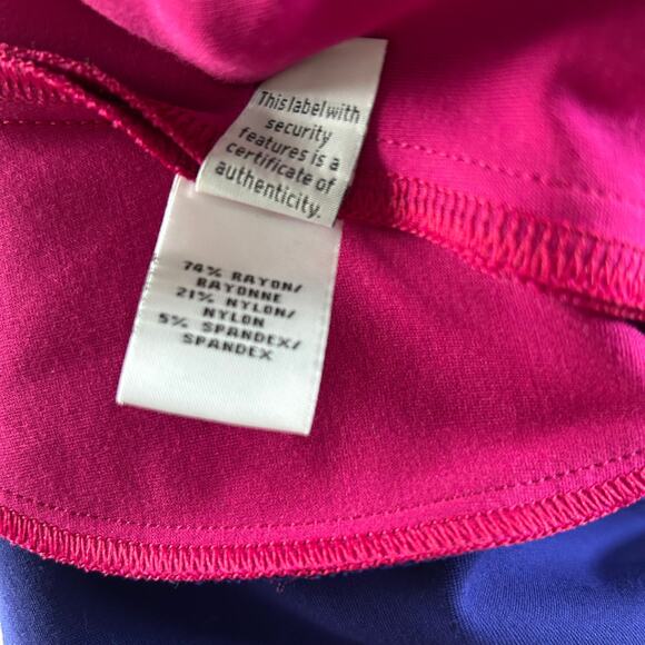 Diane von Furstenberg Magenta Navy Panel Bodycon Dress Size 6 - Picture 7 of 8